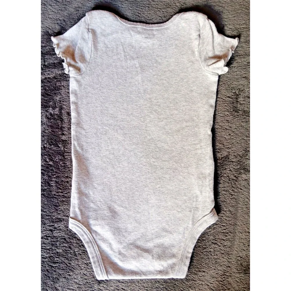 Shirt 12 months Carters baby girl Gray Short sleeve Unicorn Snap Bottom